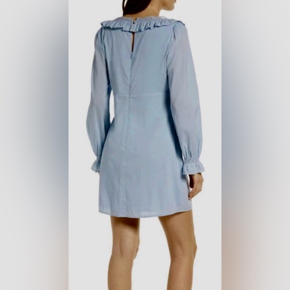 NWT Reformation Blue Sheath Dress with Bishop Sleeves Size 8 sku#85 - Picture 2 of 10